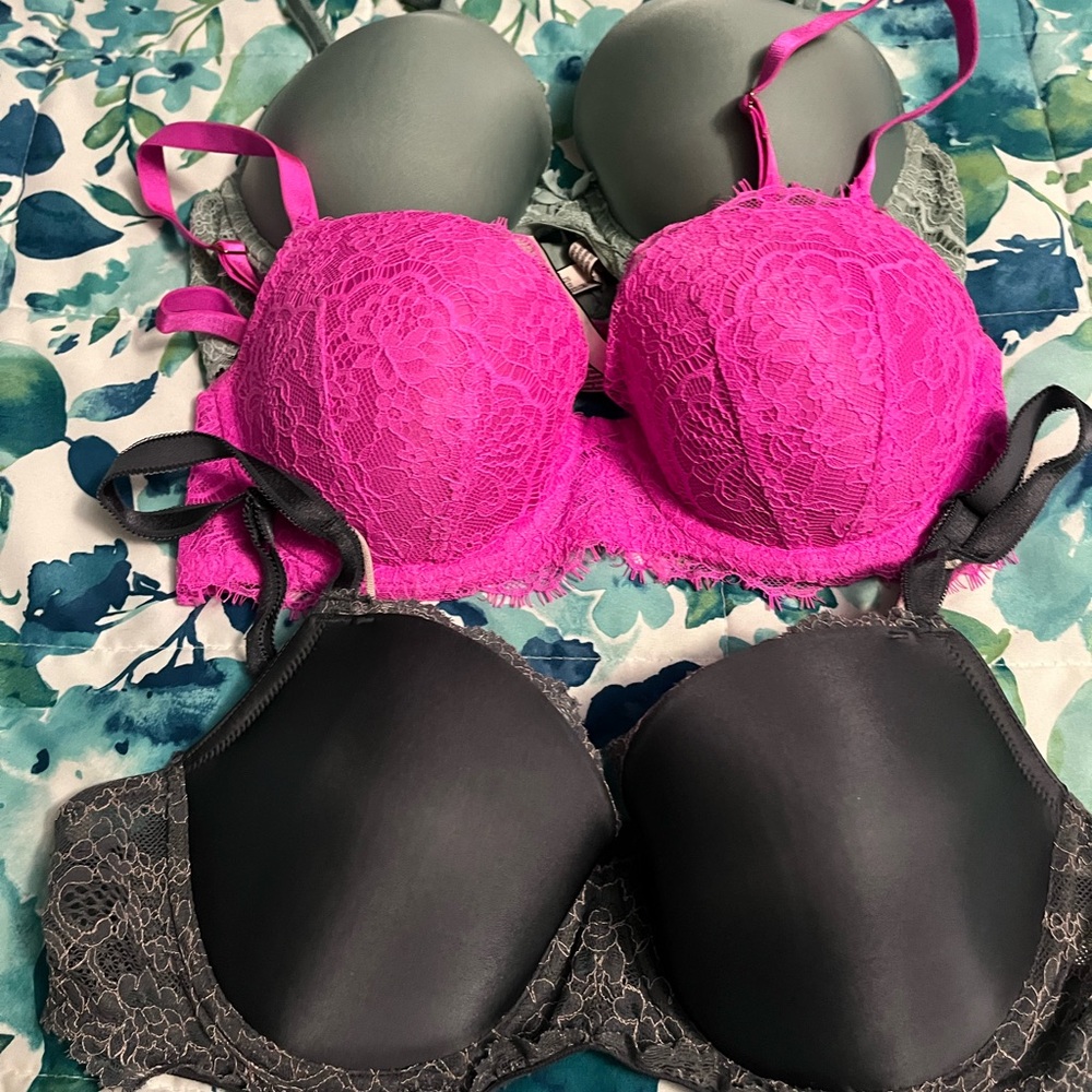 3 Victoria’s Secret Bras (34D)